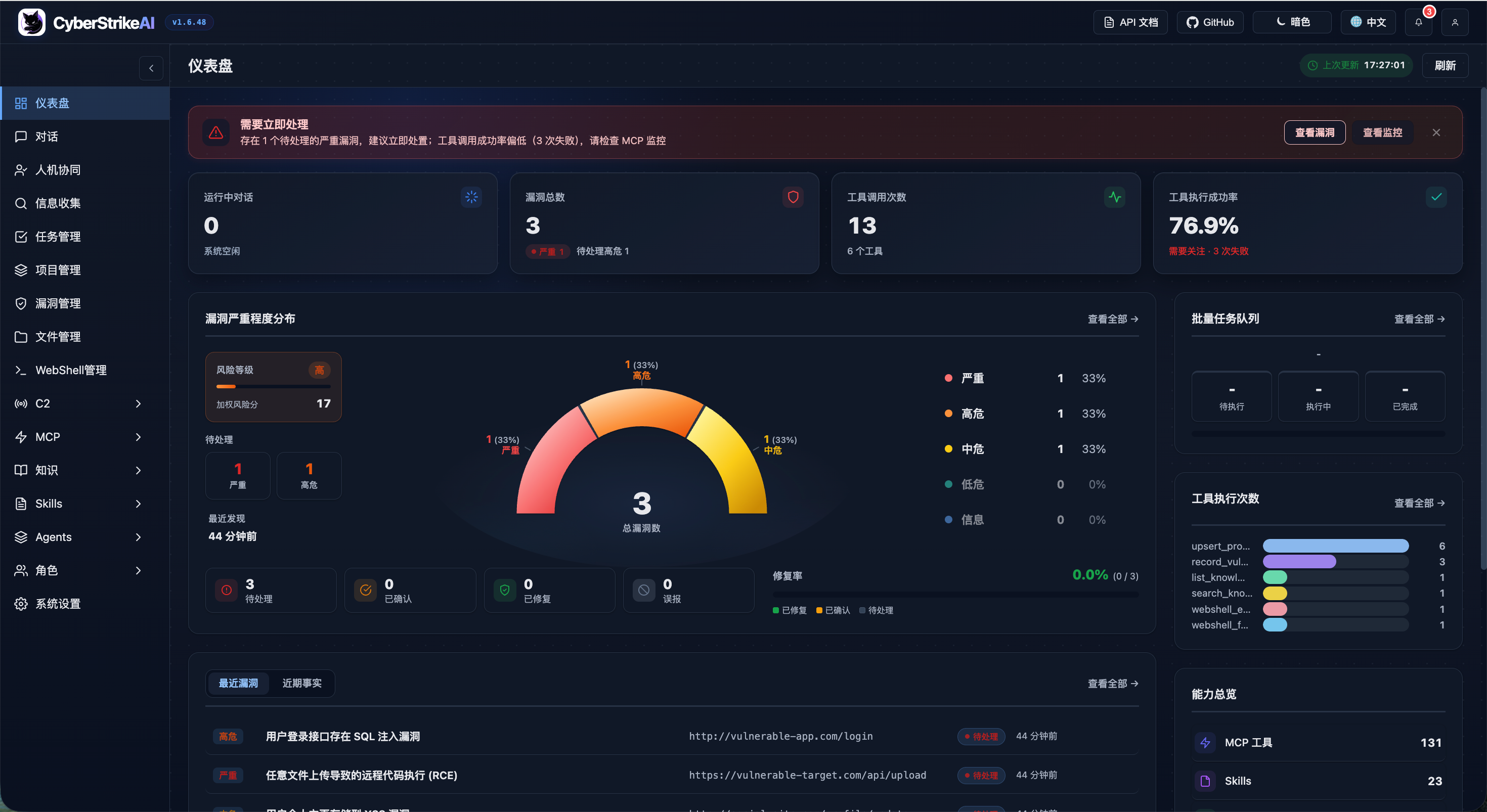 System Dashboard (Dark)