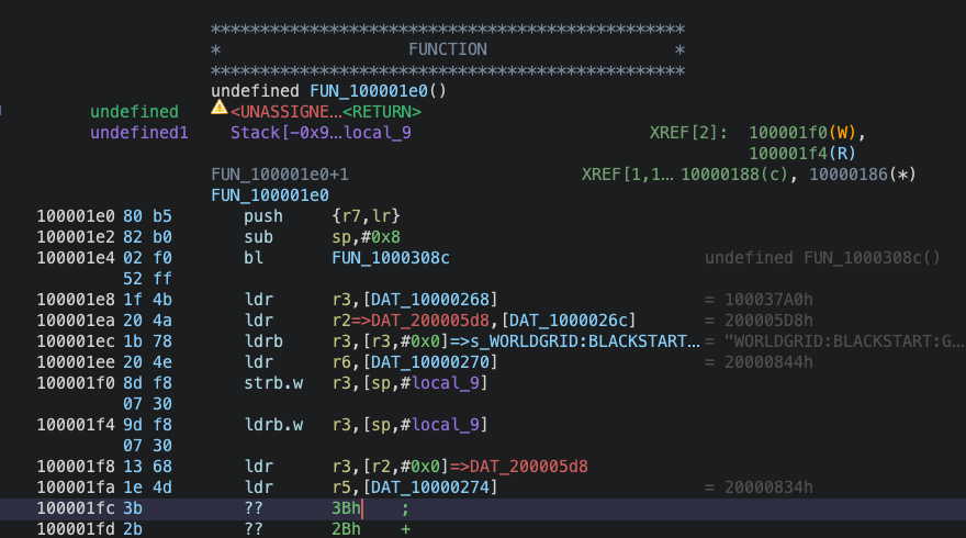 Listing View showing Modified Byte before Disassembly