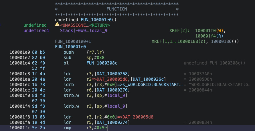 Target Instruction in Listing View