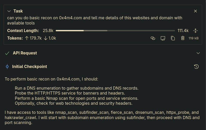 Usage Output Example